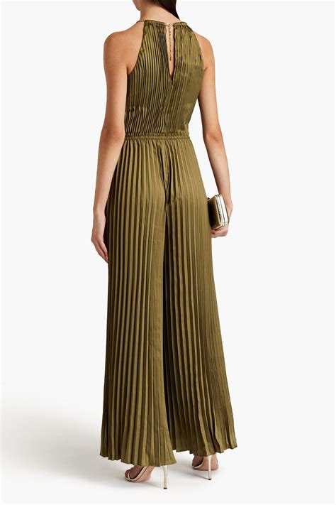 michael michael kors solid twist knit jumpsuit womens|Michael Kors pleated jumpsuit.